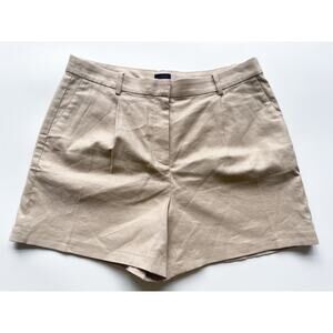 Women's J.Crew Tan Linen Blend Trouser Shorts Size 12